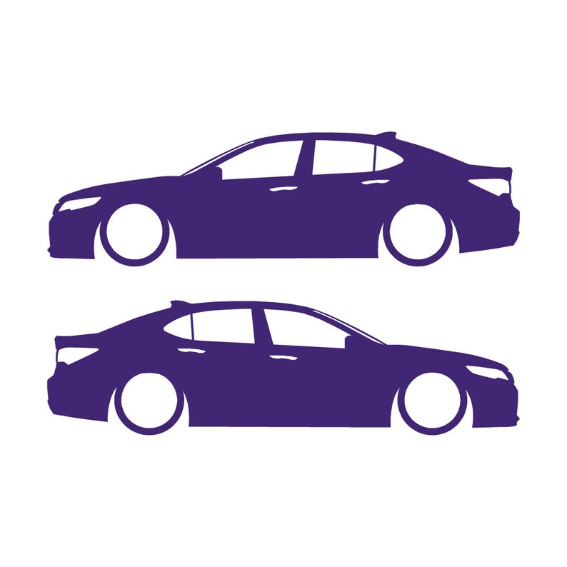 Set mit 2 Aufklebern für tiefergelegte Fahrzeuge für Acura TLX 2015-17 UB1 Limousine Lila