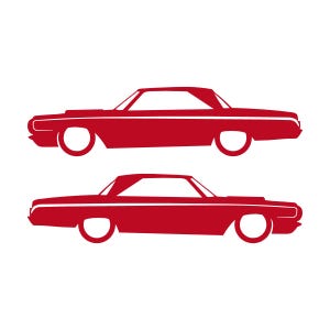 Set Of 2 Car Silhouette Decal Stickers For 1964 Dodge Polara Max Wedge 2-door Hardtop Coupe Red