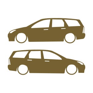 Set Of 2 Car Silhouette Decal Stickers For Ford Cortina Mk1 Estate Wagon Gold