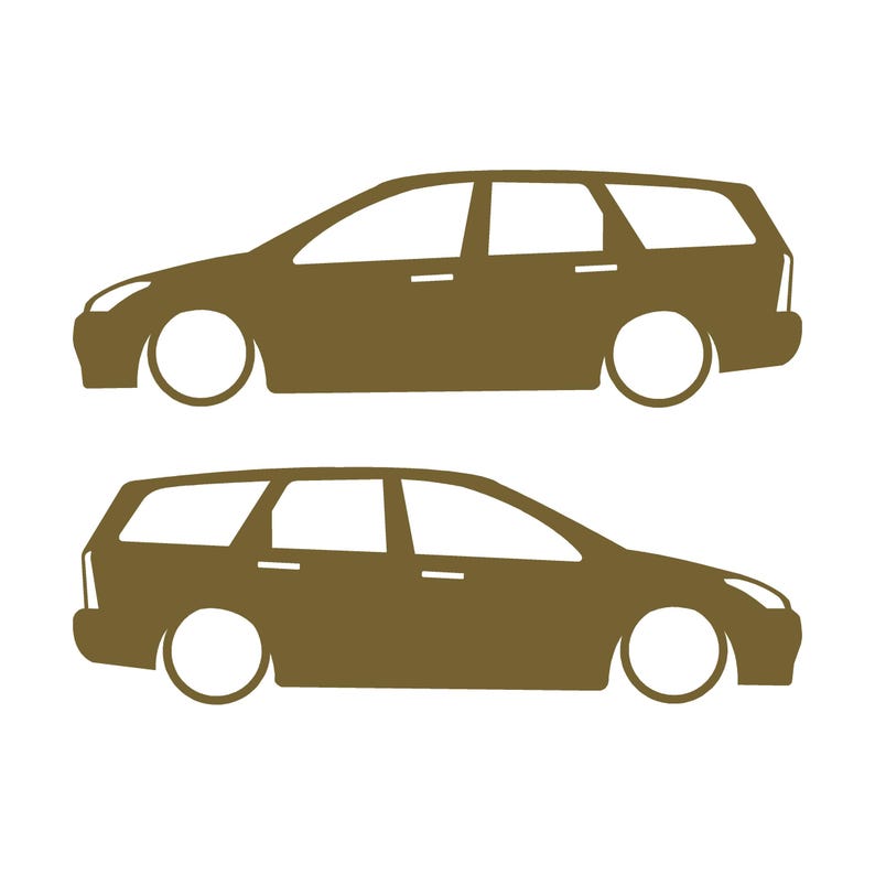Set Of 2 Car Silhouette Decal Stickers For Ford Cortina Mk1 Estate Wagon Gold