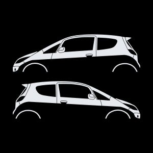 Set Of 2 Car Silhouette Decal Stickers For Mitsubishi Colt CZT White