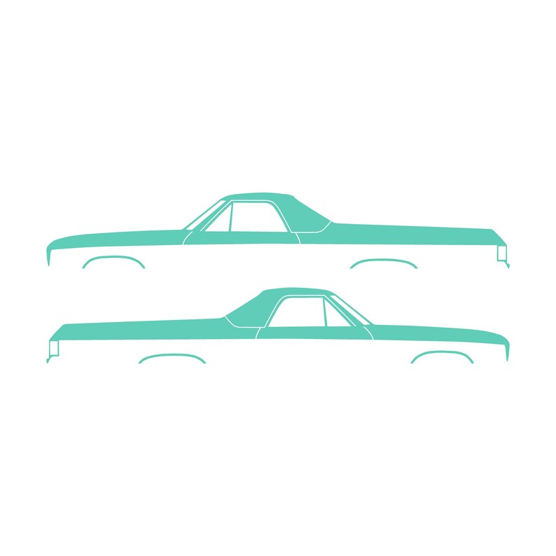 Set Of 2 Car Silhouette Decal Stickers For 1974 Chevrolet El Camino 4th Gen Mint