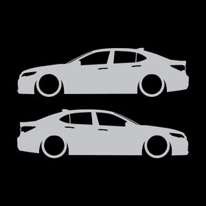 Set mit 2 Aufklebern für tiefergelegte Fahrzeuge für Acura TLX 2015-17 UB1 Limousine Silber
