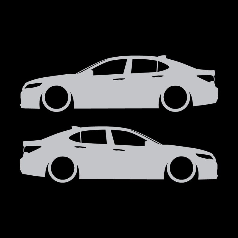 Set mit 2 Aufklebern für tiefergelegte Fahrzeuge für Acura TLX 2015-17 UB1 Limousine Silber