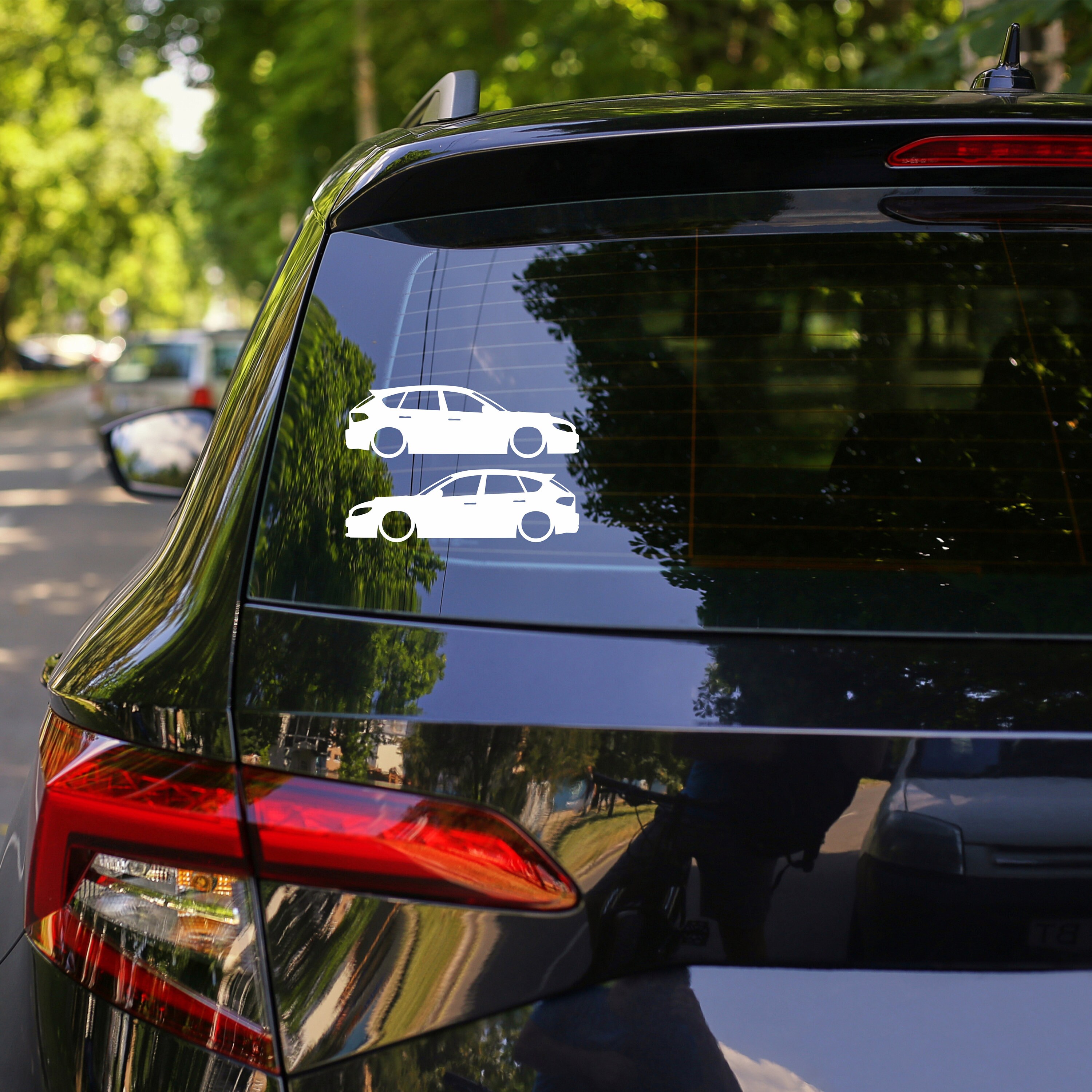 2x Lowered Car Silhouette Decal Stickers for Subaru Impreza WRX STI  Hatchback GH 3rd Gen 