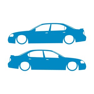 Juego de 2 pegatinas decorativas con silueta de coche rebajado para Nissan Maxima de 5ª generación. Light Blue