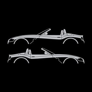 Set Of 2 Car Silhouette Decal Stickers For BMW Z4 E85 2002-09 Roadster Silver