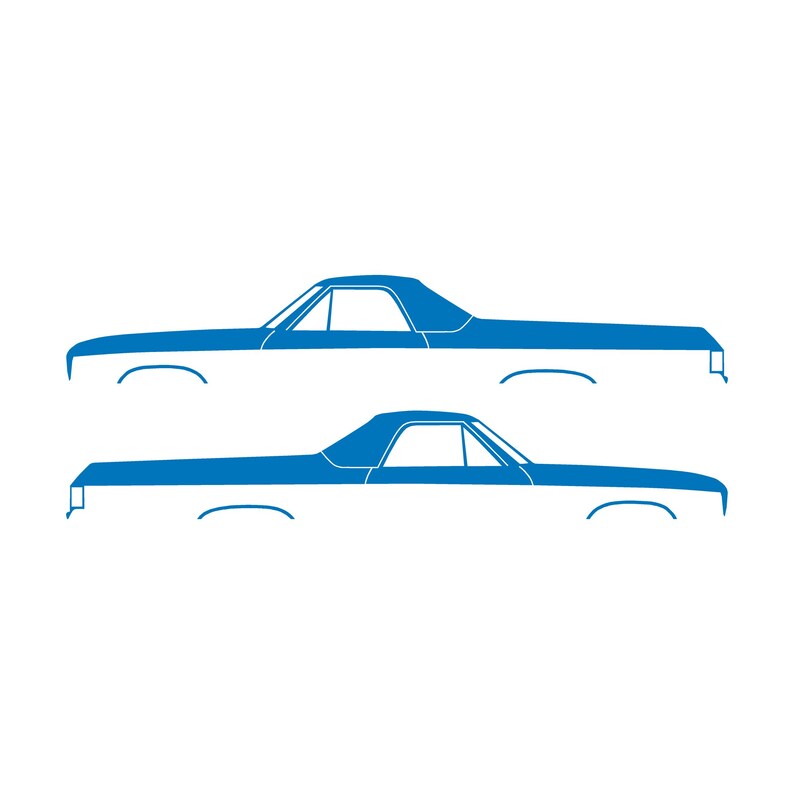 Set Of 2 Car Silhouette Decal Stickers For 1974 Chevrolet El Camino 4th Gen Sky Blue