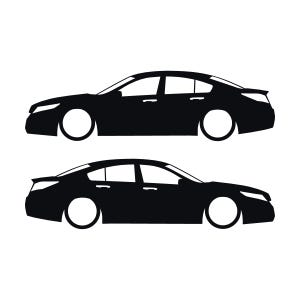 Set Of 2 Lowered Car Silhouette Decal Stickers For Acura TL 4th Gen UA8 2009-14 Black