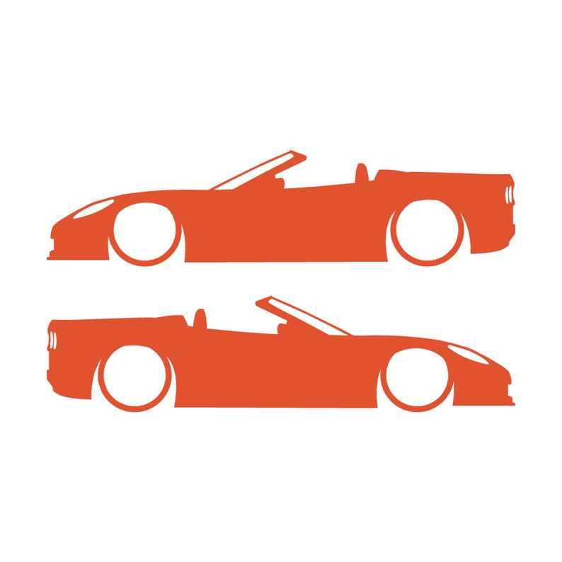 Set van 2 autosilhouet-stickers voor Chevrolet Corvette C6 Convertible Oranje