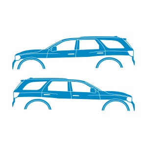 Set Of 2 Car Silhouette Decal Stickers For Dodge Durango 3rd Gen Light Blue