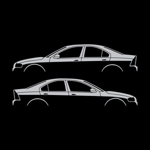 Set Of 2 Car Silhouette Decal Stickers For Volvo S60 R 1st Gen 2001-09 Silver