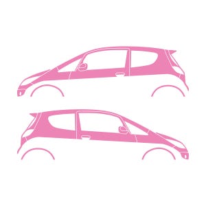 Set Of 2 Car Silhouette Decal Stickers For Mitsubishi Colt CZT Soft Pink