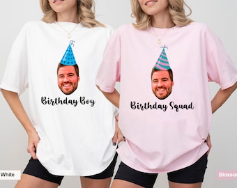 Comfort Colors Custom Face Birthday Shirt: Birthday Squad Tee