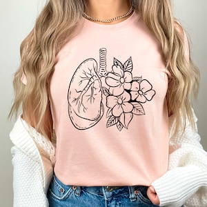 Floral Lungs Shirt: Anatomical Therapist Gift
