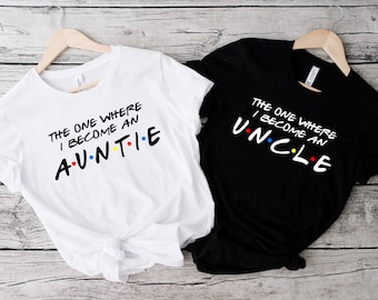 Promoted To Auntie/Uncle Shirt: Baby Reveal Pregnancy Announcement