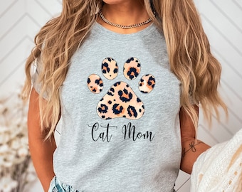 Cat Mom Shirt, Leopard Cat Paw Shirt, Cat Mom Shirt, Cat Lover Shirt, Cat Owner Shirt, Pet Owner Shirt, Gift For Mom, Mother's Day Gift