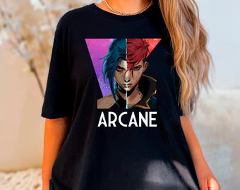 Camiseta Arcane: Camiseta gráfica de anime gamer