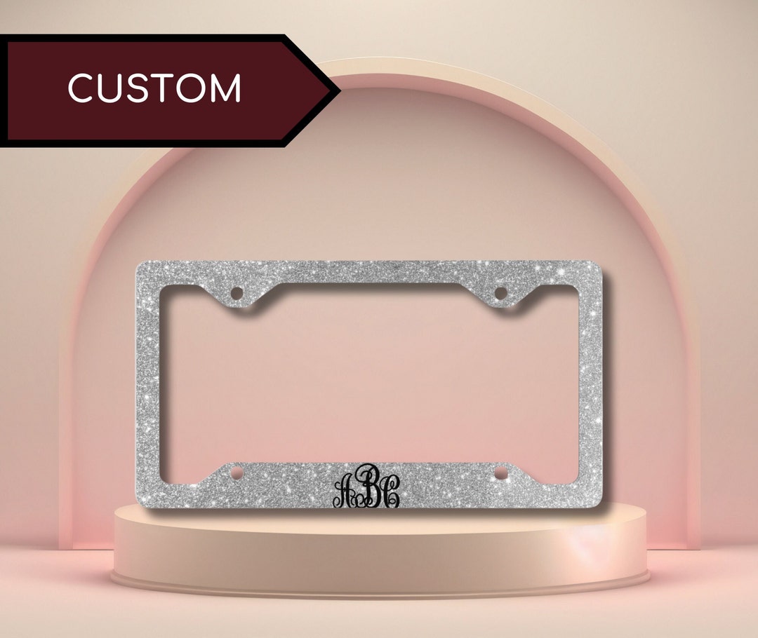 Custom License Plate Frame Glitter License Plate Frame Etsy
