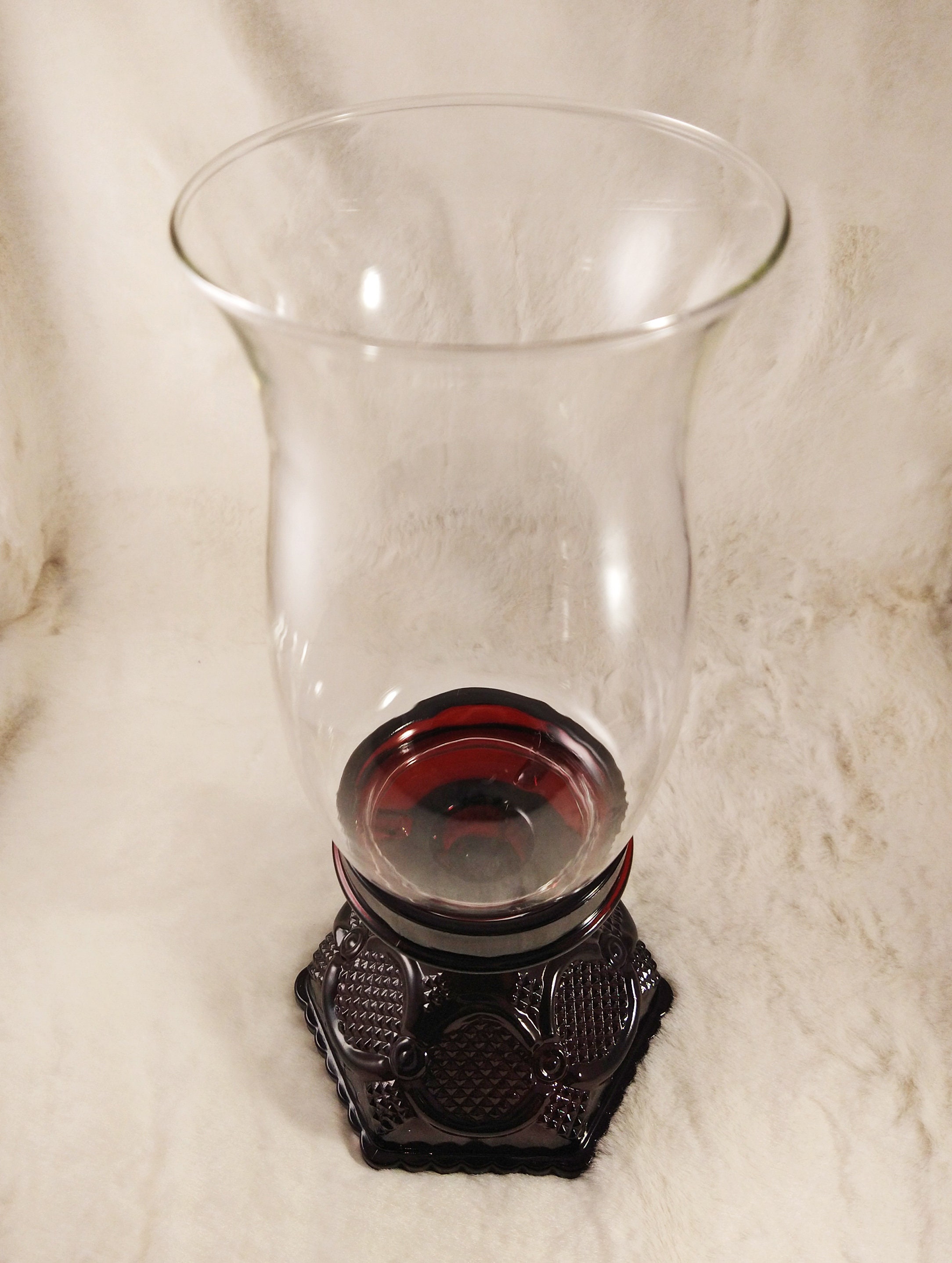 Avon Cape Cod Glass Hurricane Candle Lamp Etsy