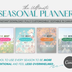 Editable Seasonal Planner Printable| Fall Bucket List| Spring Checklist ...