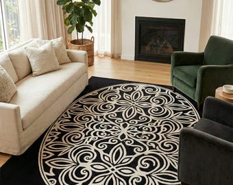 Hand Tufted Wool Area Rug: Irregular White High Low Pile Rug