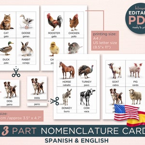 Preschool Learning Games - Montessori Farm Animal Flashcards