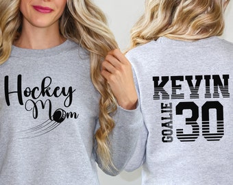 Custom Hockey Mom Sweatshirt Custom Hockey Sweatshirt Custom Mom Sweatshirt Custom Gift for Mom Hockey Mom Gift Personalized Gift for Mom