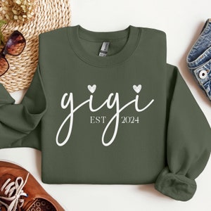 Personalized Gigi Sweatshirt, Baby Announcement, Custom Gigi Shirt, Grandma Sweatshirt, Nana Sweatshirt, Mimi Sweatshirt, Baby Announcement