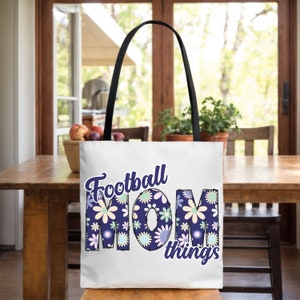 Football Mom Tote Bag, Personalized Tote Bag, Custom Mom Tote Bag, Sports Mom Tote, Cute Tote Bag, AOP Tote Bag, Tote Bag Women