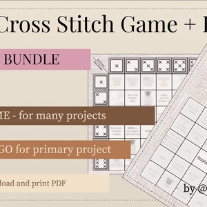 CROSS STITCH GAME + Bingo, cross stitch pdf, digital files, dice cross stitch, downloadable