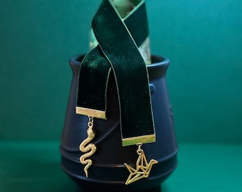 Alchemised Manacled Inspired-Dramione Bookmarks- Green and Gold-Dark Academia