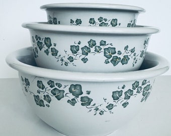 Corelle Coordinates Stoneware Nesting Mixing Bowls Callaway Green Ivory Set Of 3