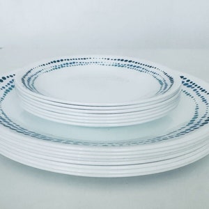 Corelle ocean blues 8 dinner plates, 7 dessert plates 6.75&quot;- set of 15