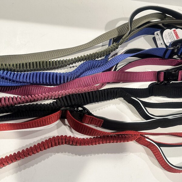 Kong comfort & reflective padded handle shock absorbing bungee leashes -6 colors