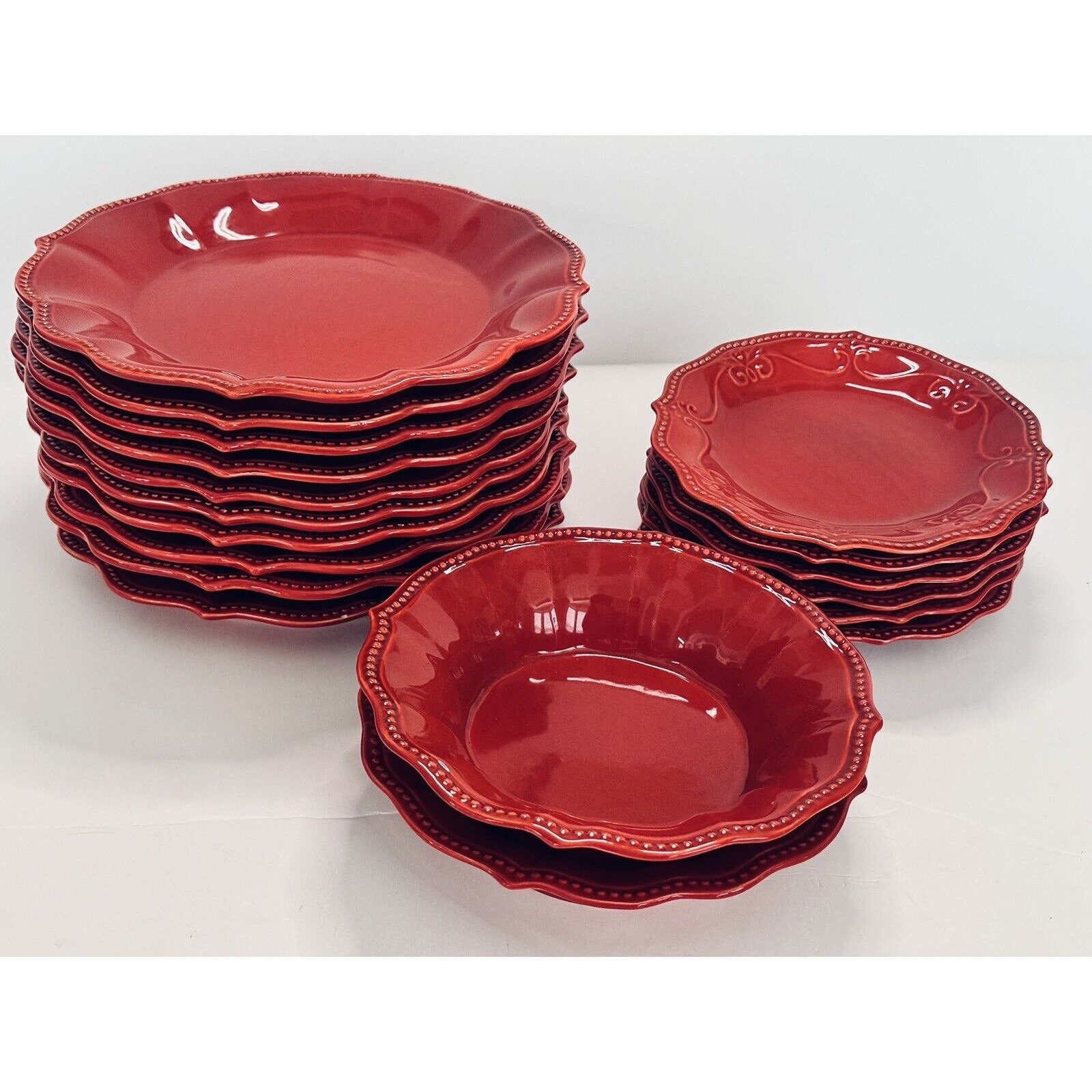 The Pioneer Woman Paige Red Dinnerware Set & Replacement Pieces. - Etsy
