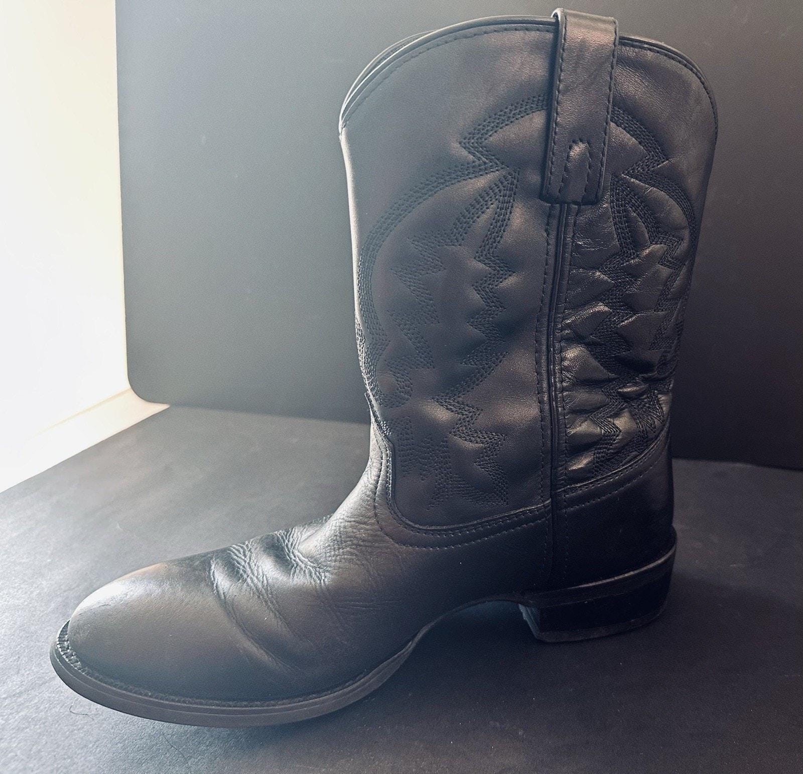 Laredo Mens Black And Burgundy Leather Cowboy Boots Size US 9.5 D Laredo Men main image 3