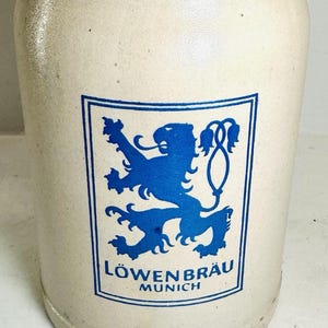 Vintage Lowenbrau Munchen Stoneware Beer Stein Mug Germany