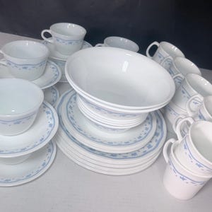 Vajilla vintage Corelle Morning Blue: platos/cuencos para cereales. Elige la tuya.