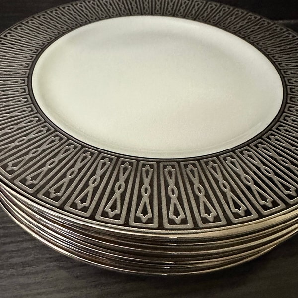 Lenox Presidential Tuxedo Platinum 9.25 Accent luncheon Plates_ New_Bone china