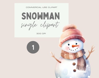 Schattige sneeuwpop aquarel clipart, transparante png, commercieel gebruik