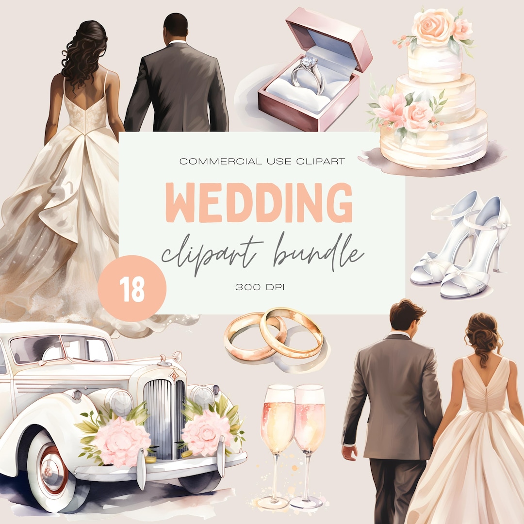 Wedding Timeline Clipart, Wedding Elements, Wedding Invitation Clipart ...