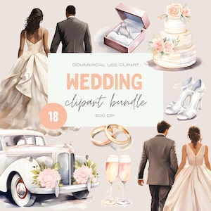 Wedding Timeline Clipart, Wedding Elements, Wedding Invitation Clipart, Wedding Stationery Clipart, Commercial Use Clipart, Transparent PNGs