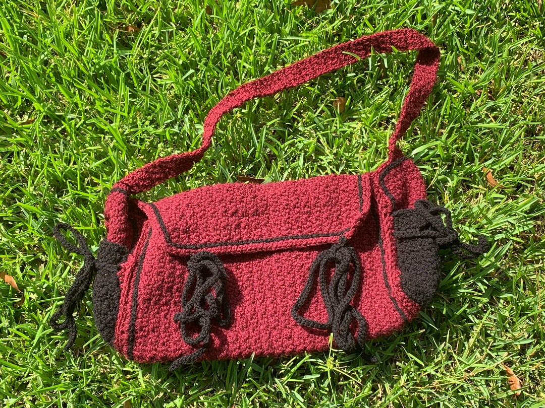 Crocheted Messenger Bag Fall Aesthetic Messenger Bag Crochet Etsy