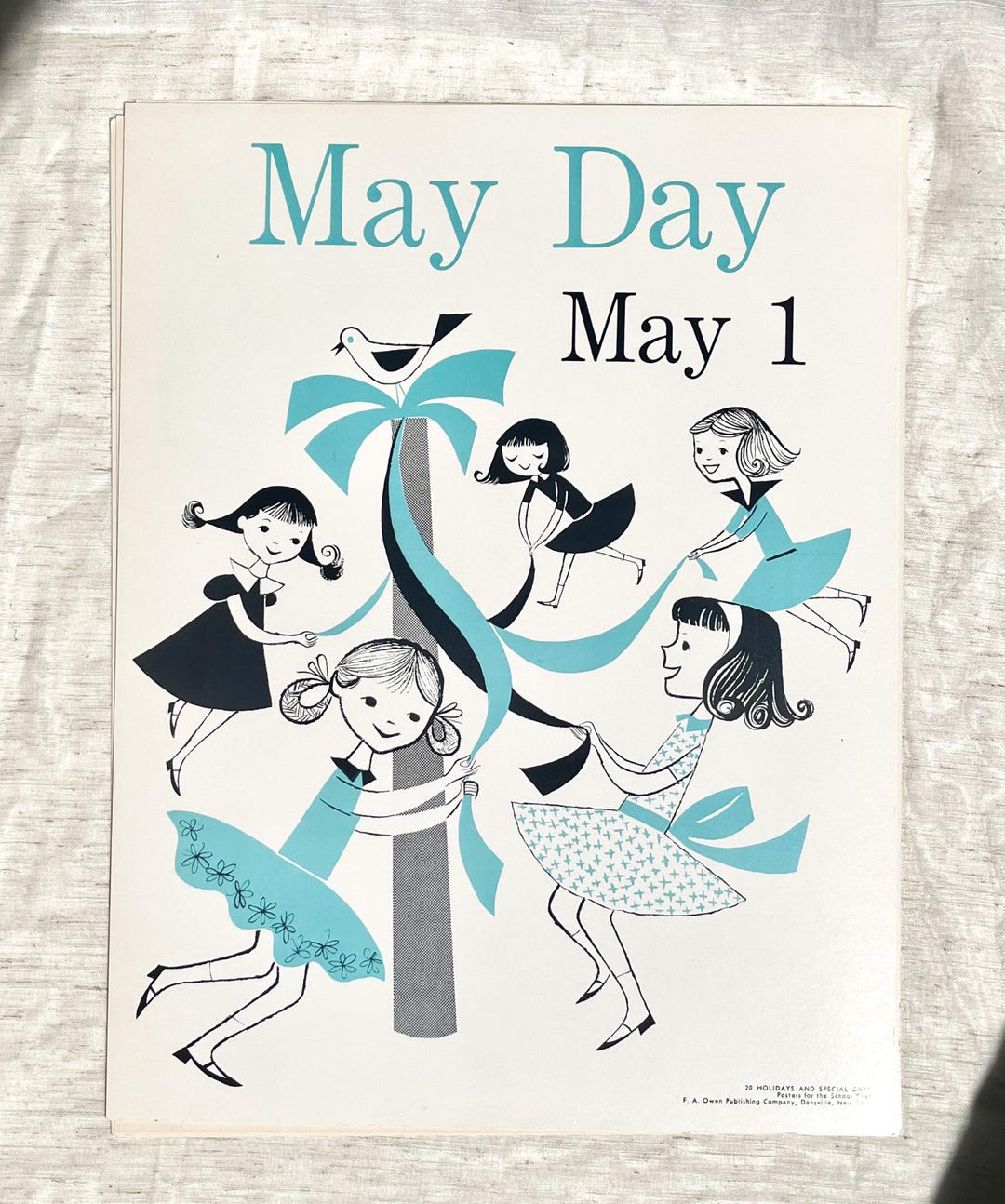 1950s May Day Educational Poster by FA Owen Publishing Co | Midcentury ...
