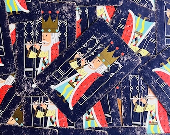 Carte da gioco vintage Flute Playing King / Scrapbook Junk Journal Collector Ephemera Games Toys