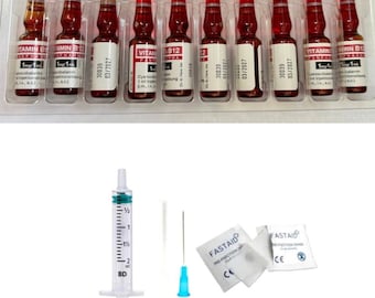 10x 1ml Vitamin B12 IM Ampoules & Injection pack