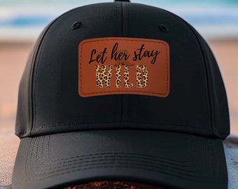 Cappello da baseball da cowgirl Let Her Stay WILD, berretto da baseball con stampa leopardata country western, stivali da cowgirl, accessori per musica country