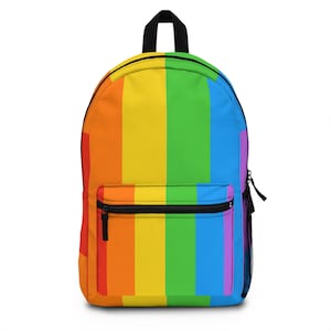 Rainbow pride back to school Backpack w/LAPTOP SLEEVE, cute backpack, rainbow storage bag, LGBTQ backpack, festival bag, rainbow pride