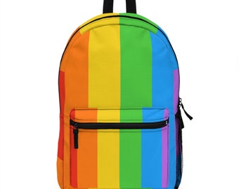 Rainbow pride back to school Backpack w/LAPTOP SLEEVE, cute backpack, rainbow storage bag, LGBTQ backpack, festival bag, rainbow pride